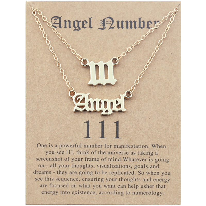 Angel Lucky Number Suit Clavicle Chain Necklaces