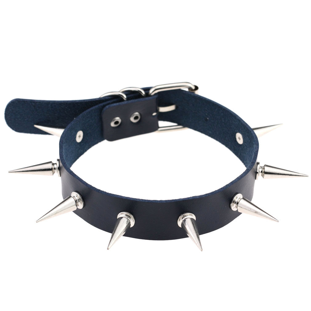 Nightclub Leather Creative Rivet Pointed Nail Collar