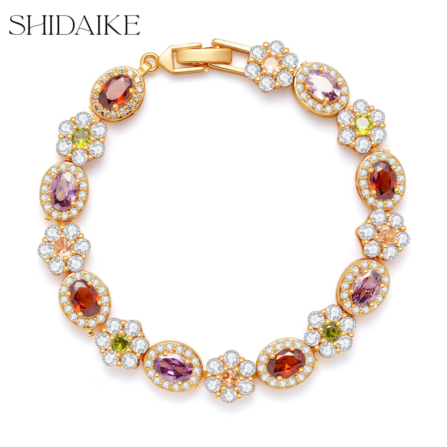 Flower Zircon Gold Affordable Luxury Fashion Live Bracelet