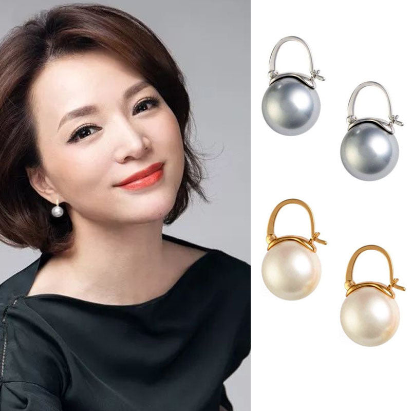 Dong Retro Style Simple Graceful Clip Pearl Rings