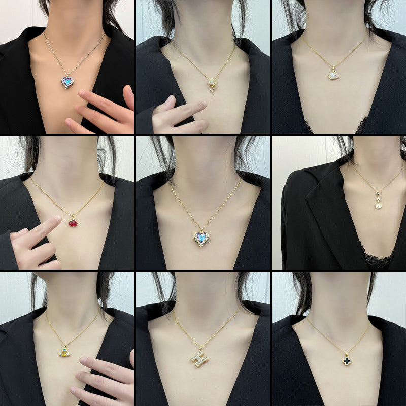 Korean Fairy Temperamental Simple Love Pearl Clavicle Necklace