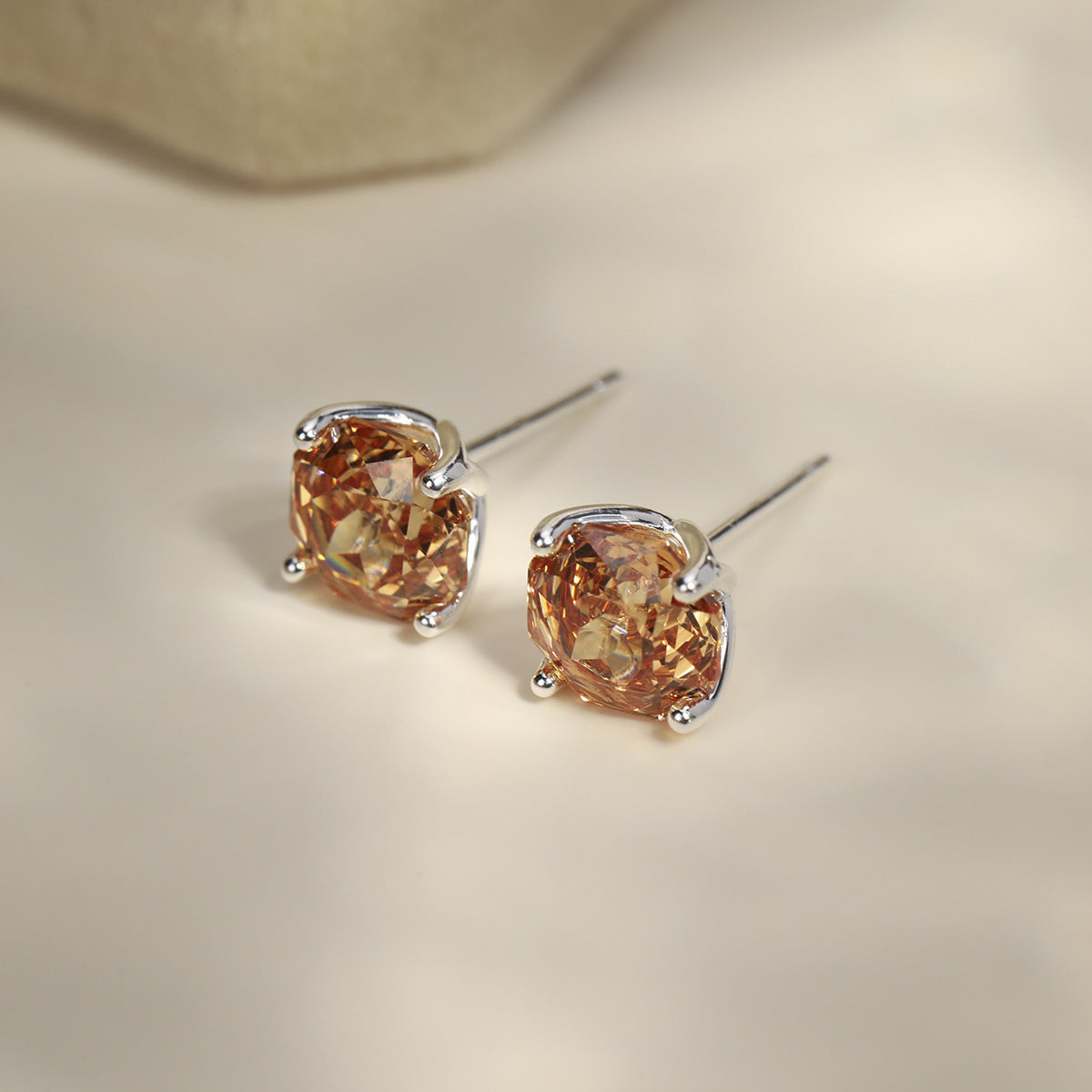 Summer Colorful Millennium Rose Cut Zircon Light Luxury Earrings