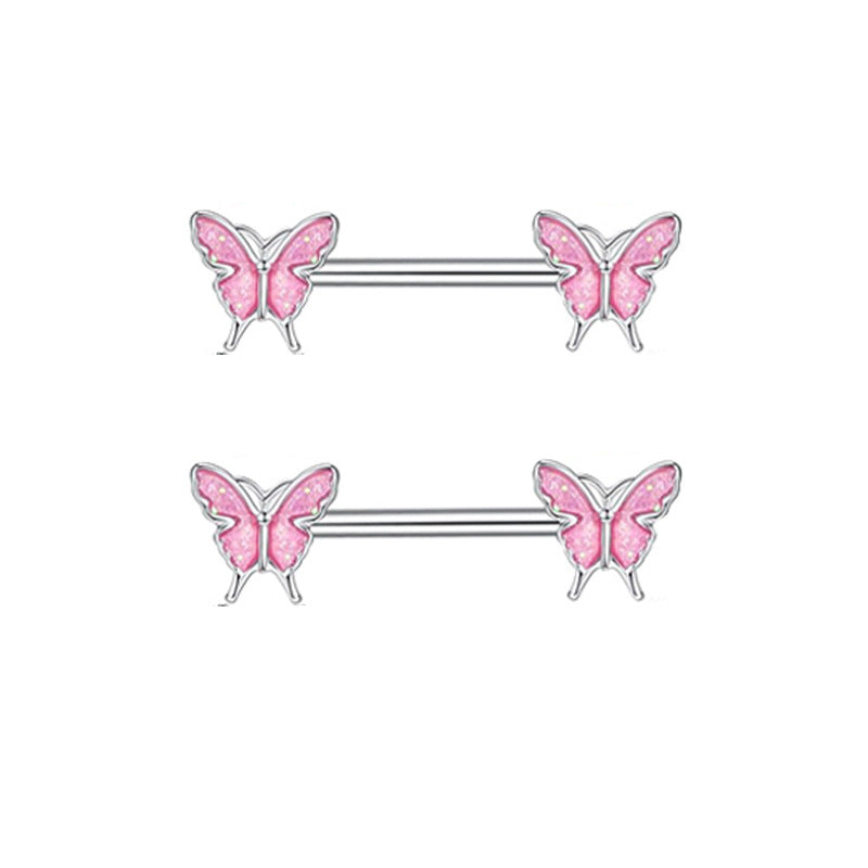 Series Nipple Heart-shaped Chest Stainless Steel Rings