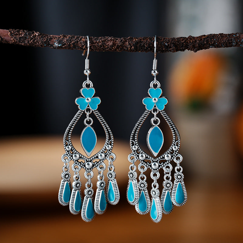 Your Delicate Dripping Oil Retro Alloy Small Ethnic Earrings