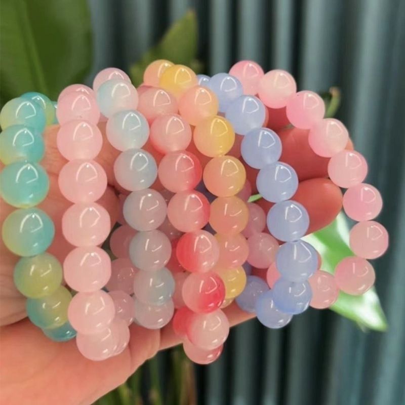 Pink White Jade Pliable Temperament Gradually Varied Bracelet