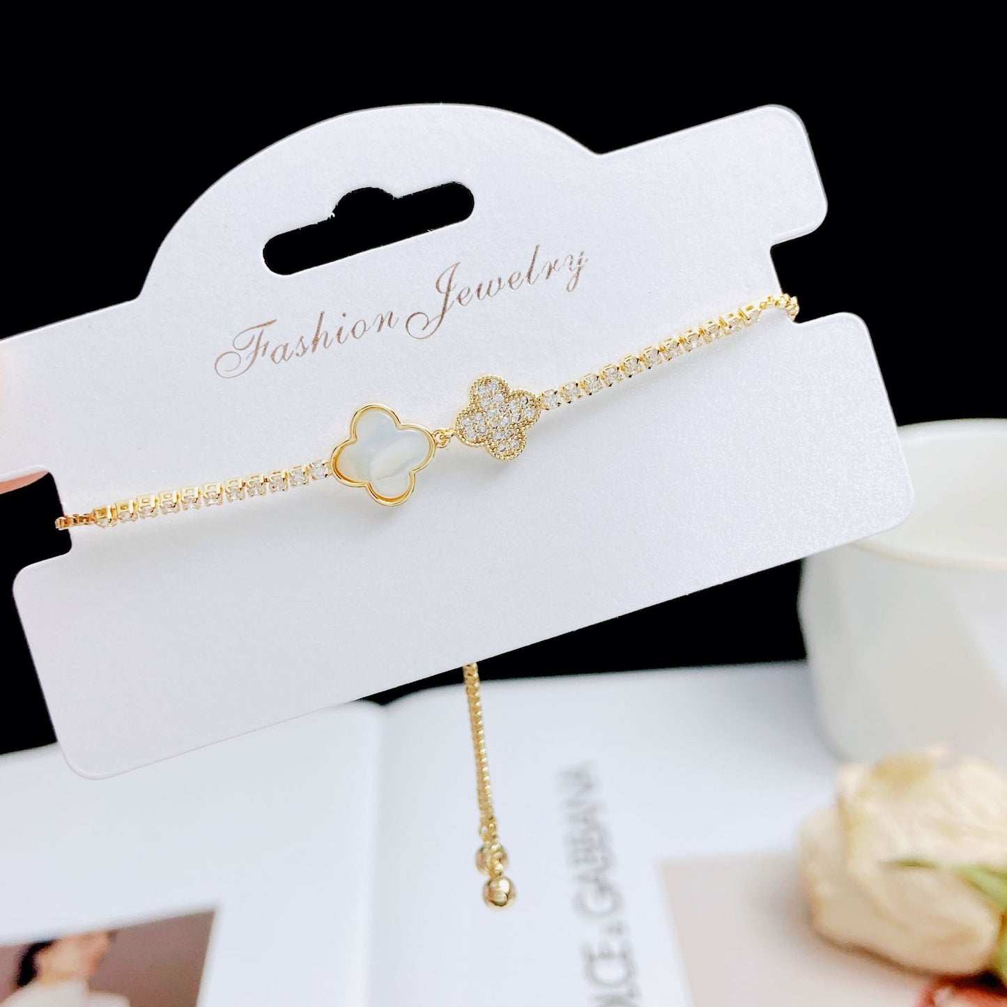 Diamond Clover Pull Korean Style Elegant Affordable Bracelets