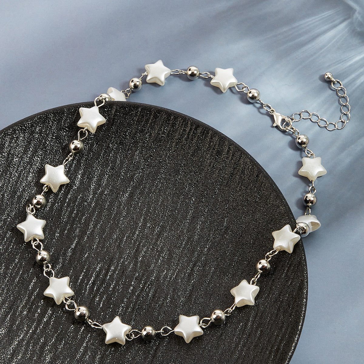 Natural Pearl Stitching Stars Single-layer Five-pointed Necklace