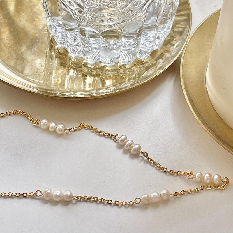 Freshwater Pearl Gold-plated Titanium Steel No Necklace