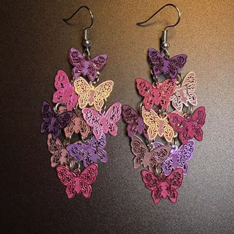 Women's Tassel Ear Hook Unique Square Round Face Beautiful Minority Design Earrings