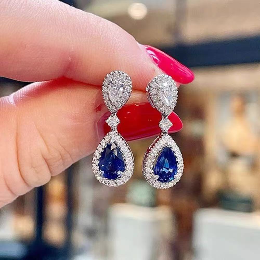 Women's Super Flash Royal Blue Zircon Fashion Light Rings