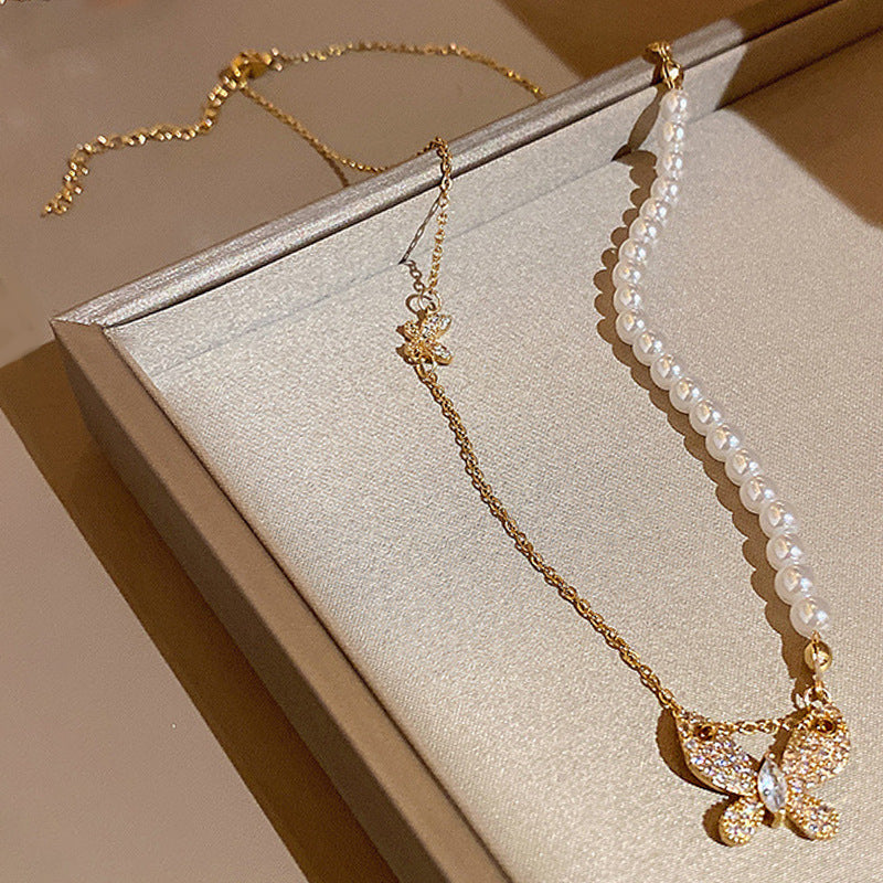 Women's Stitching Heart Clavicle Chain Light Luxury Necklaces