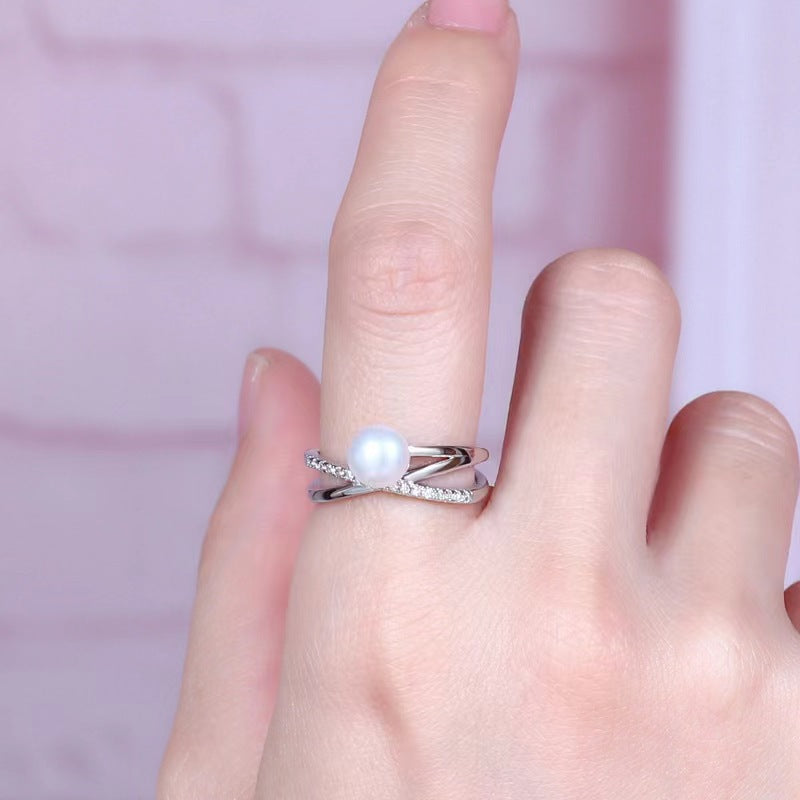 Pearl Female Fashion Super Fairy Personalized Index Finger Light Luxury Rings