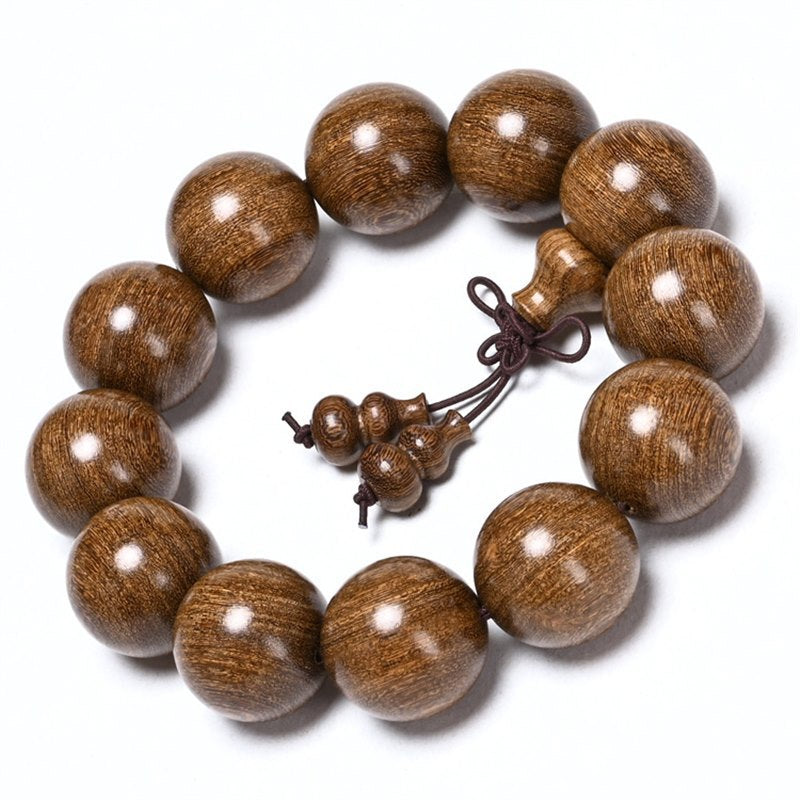 Women's & Men's Golden Sandalwood Submerged Buddha Beads Stall Bracelets