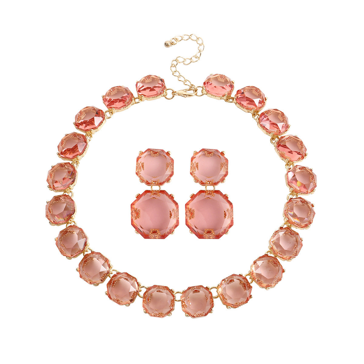 Large Particle Gem Sweet Cool Candy Color Jewelry Set