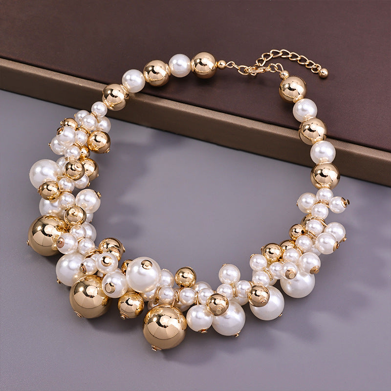 Women's Minority Sier High-grade Temperament Pearl Ball Necklaces