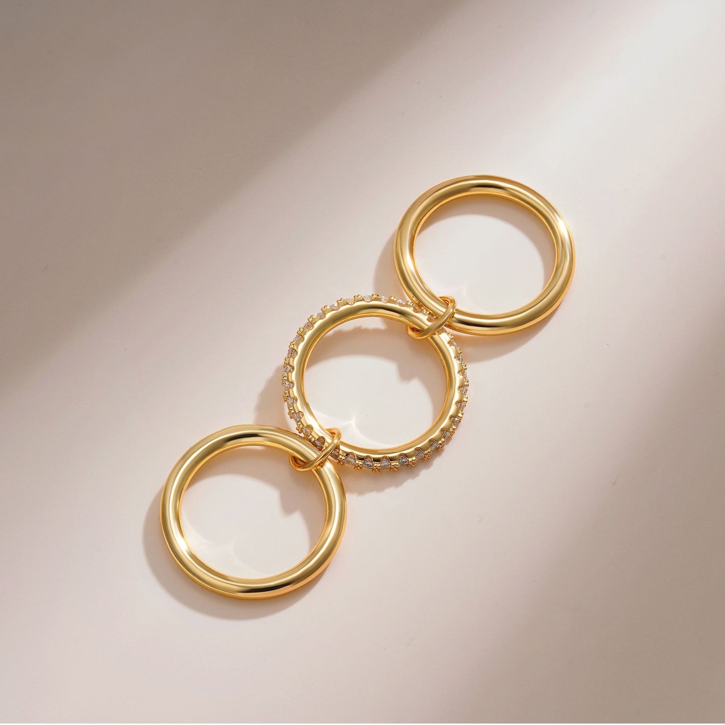 Gold Color Matching Zircon Versatile Creative Rings