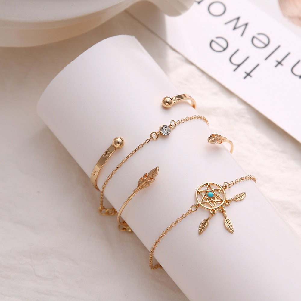 Geometric Arrow Leaf Dream Catching Personality Bracelet