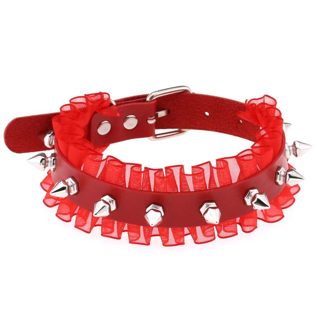 Punk Soft Lace Spike Rivet Neckband Sexy Elegant Collar