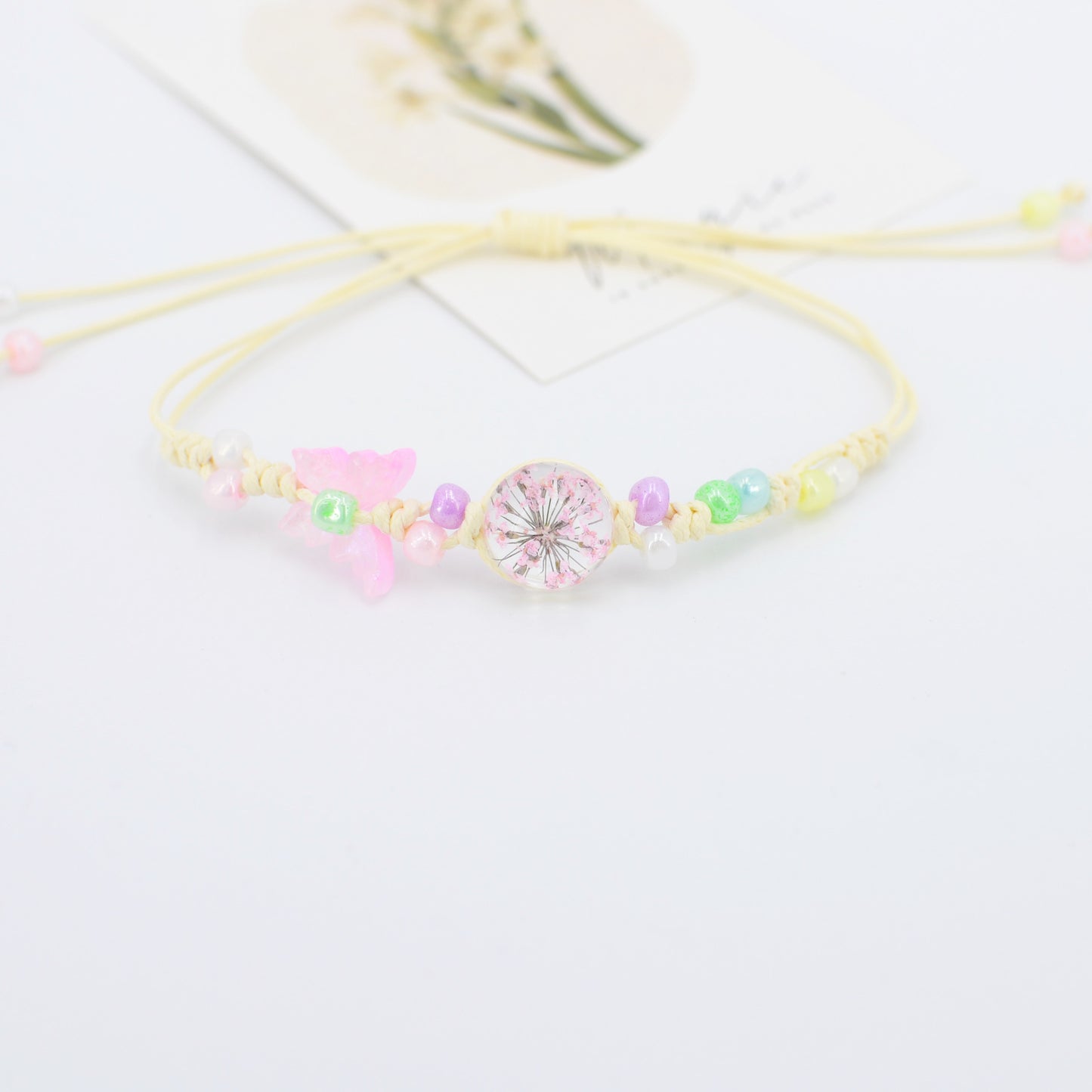 Dried Flower Preserved Fresh Real Butterfly Bracelet