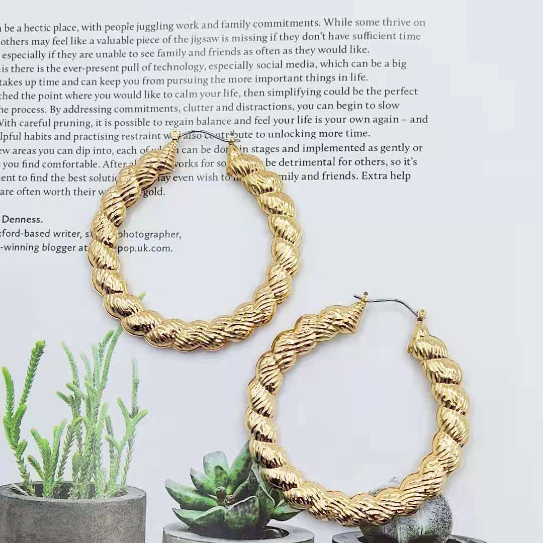 Bamboo Ear Geometric Creative Fashion Punk Earrings