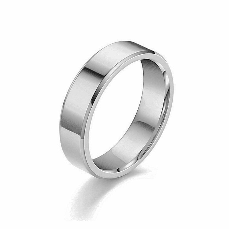 Men's Titanium Steel Glossy Couple Stainless Small Rings