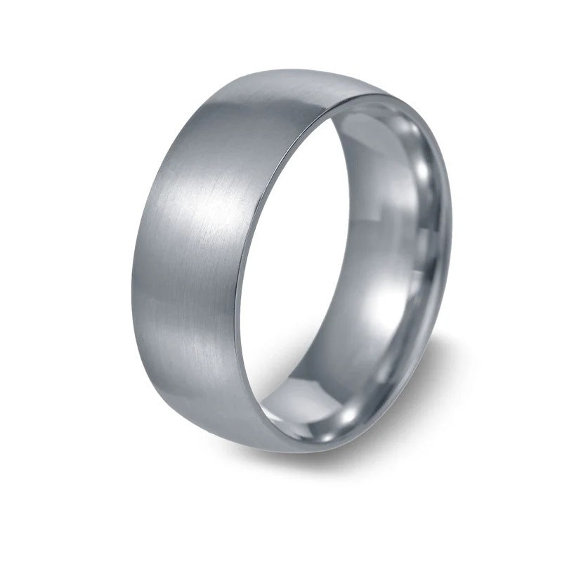 Men's Arc Matte Brushed Titanium Steel Wedding Xi Rings