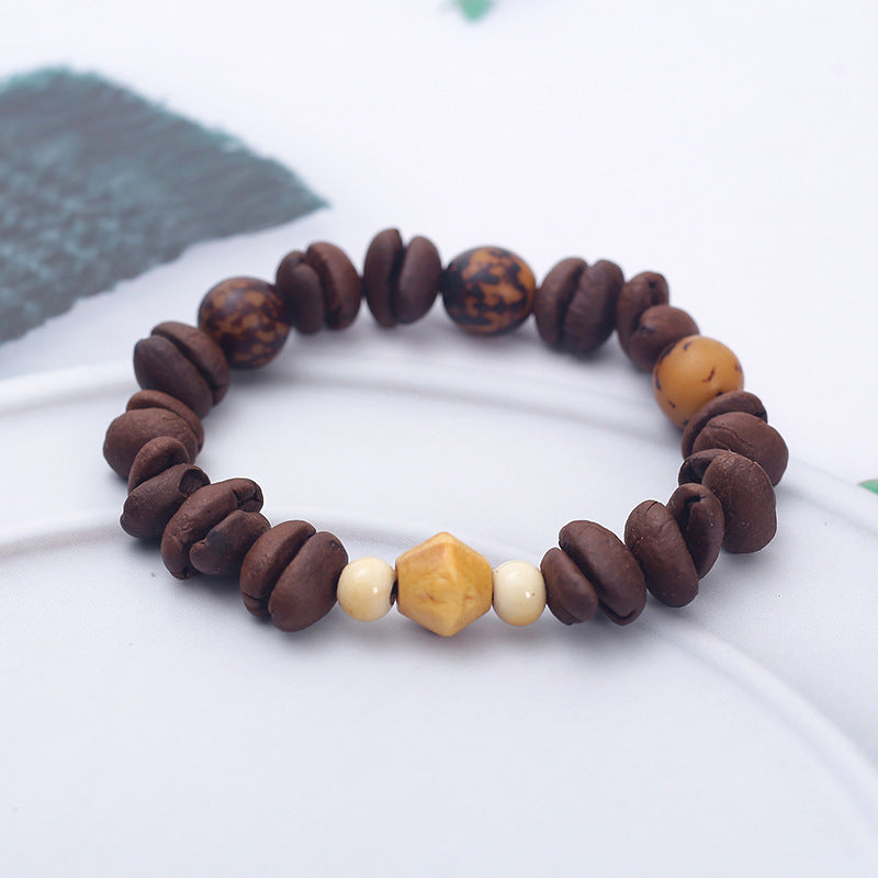 Natural Handmade Real Coffee Bean Stone Passion Bracelets