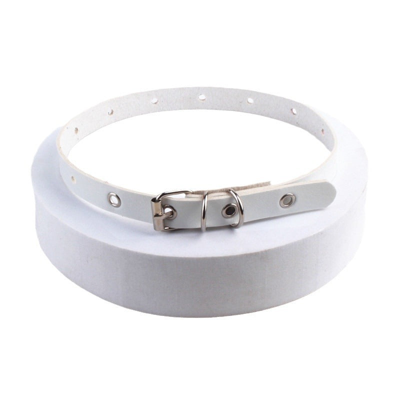 Retro Flat Buckle Street Shot Necklet Neckband Belts