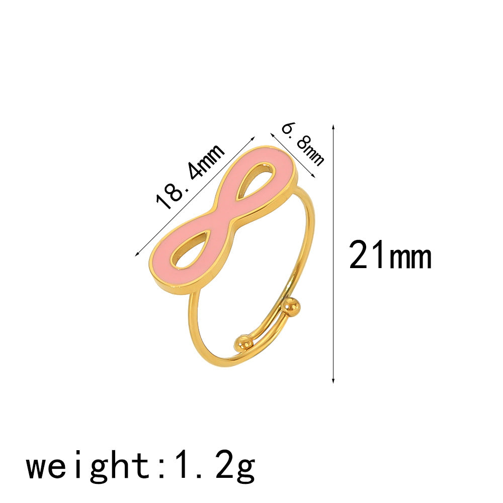 Oil Titanium Steel Female Niche High Sense Love Heart Rings