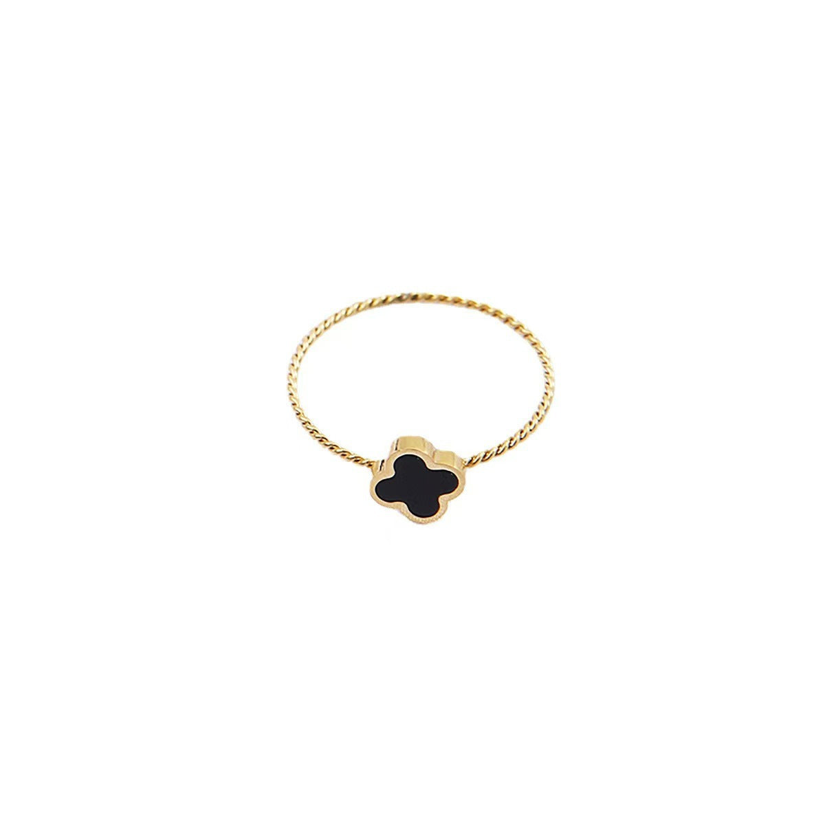 Refreshing Minority Simple Personality Fashion Lucky Four-leaf Clover Stainless Ring