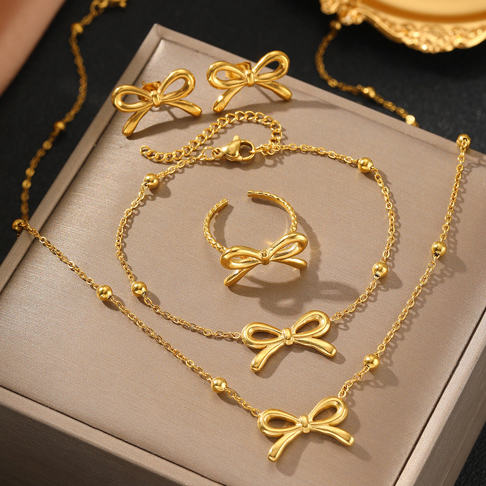 Women's Suit Fashionable Bowknot Stainless Steel Collarbone Bracelets