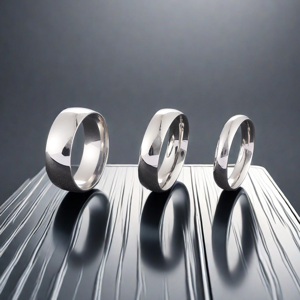Women's & Men's Inner Outer Arc Stainless Steel Fashion Ring