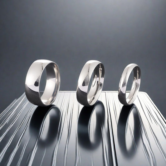 Women's & Men's Inner Outer Arc Stainless Steel Fashion Ring