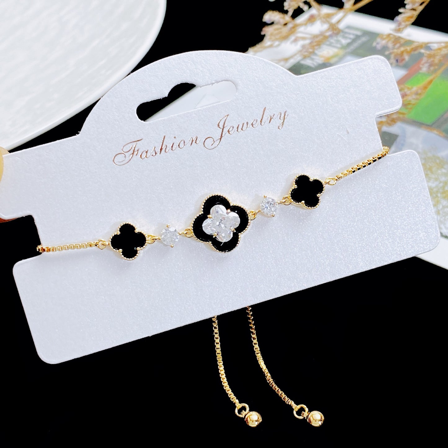 Diamond Clover Pull Korean Style Elegant Affordable Bracelets