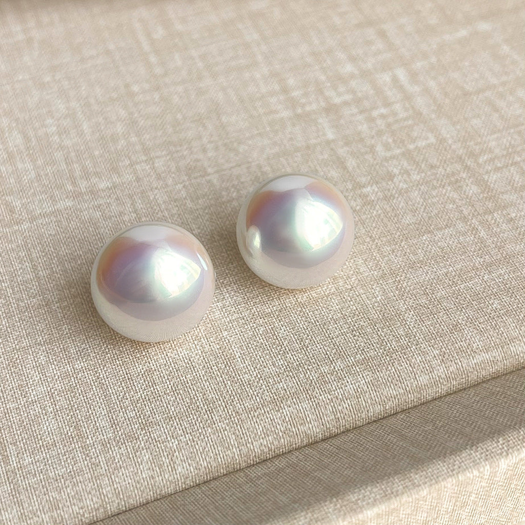 Entry Lux Style Steamed Bread Pearl Earrings