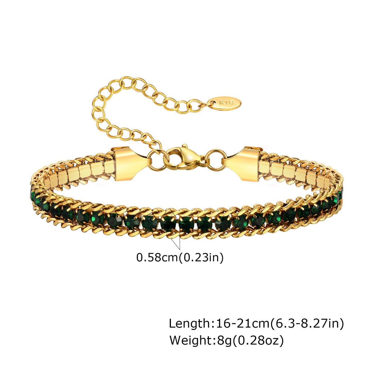 Stainless Steel Chain Zircon Female Gold Bracelets