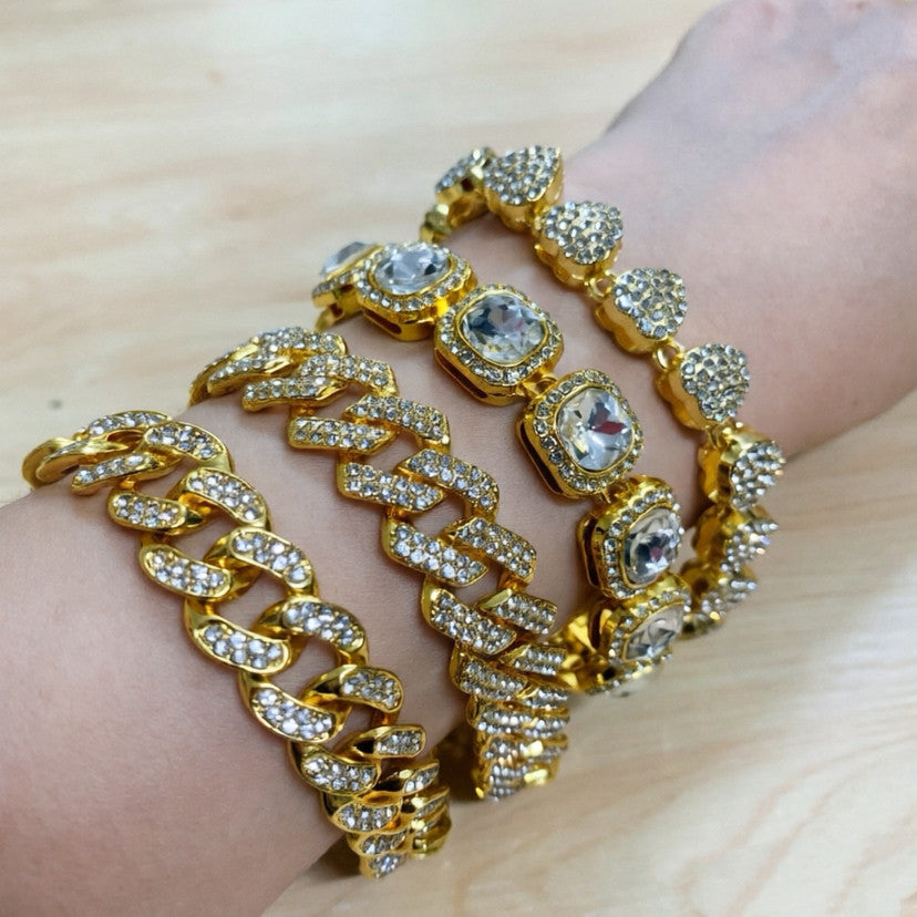 Women's & Men's Cuban Link Chain Hip Hop Alloy Affordable Luxury Bracelet
