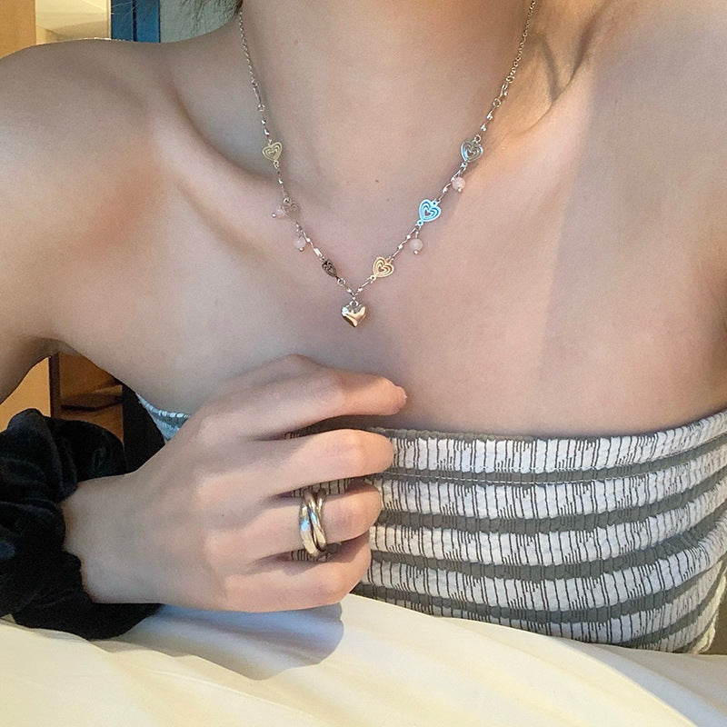 Women's Stone Heart Light Luxury Design Sense Niche Clavicle Necklace