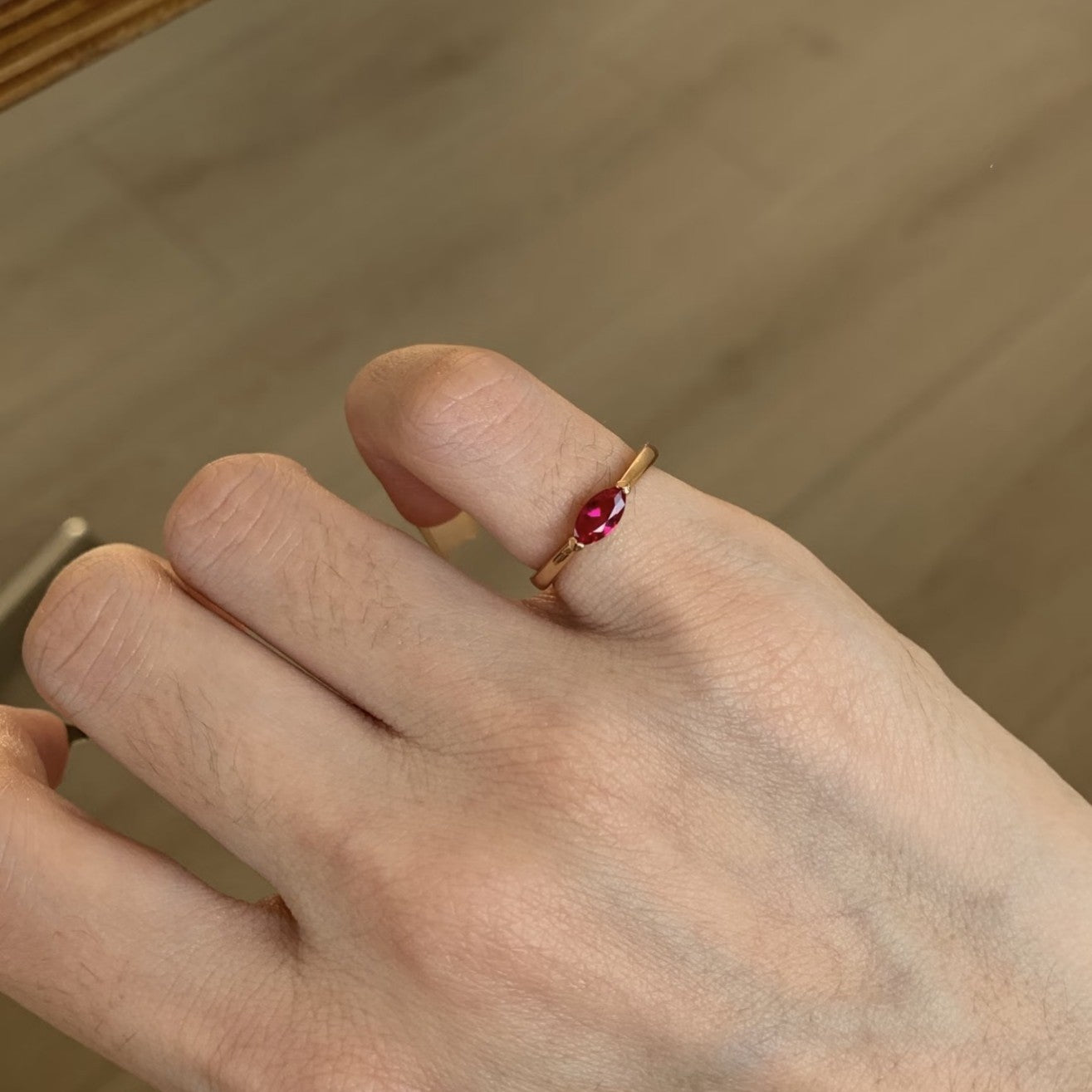 Rhinestone Female Sweet Cute Stylish Versatile Temperament Entry Lux Niche Ring