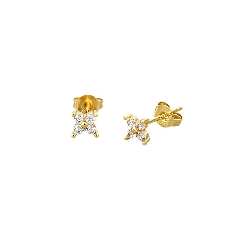 Four Leaf Clover Ear Sweet Compact Temperamental Affordable Luxury Earrings