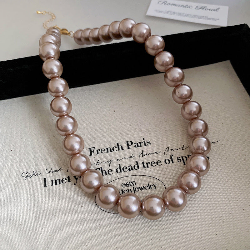 Women's Oversized Pearl Minimalist Design Clavicle Chain Necklaces