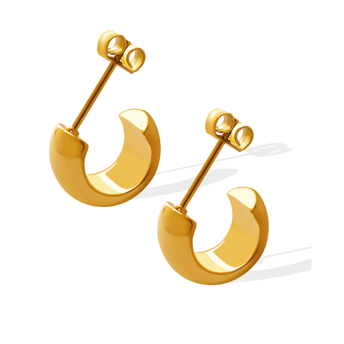 Shaped Stainless Steel Material Plated With Real Gold Personalized Simple Rings