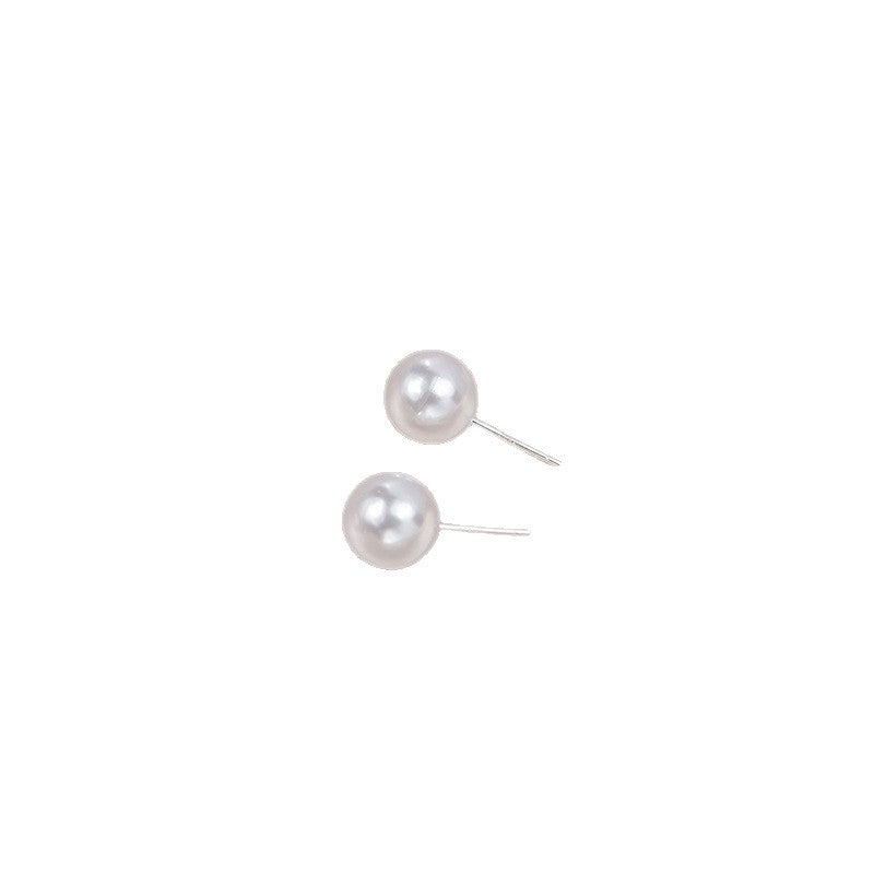 Women's Size Imitation Pearl Geometric Sier Fashion Commuter Elegant Senior Special Stud Earrings