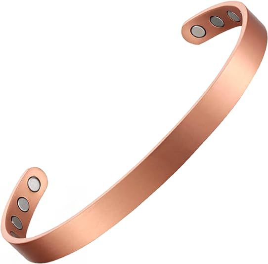 Jingling Retro Pure Copper Magnet Open-ended Bracelets