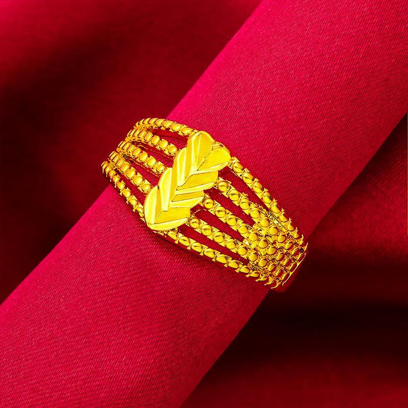 Open Mouth Simple Fine Pattern Female Ring