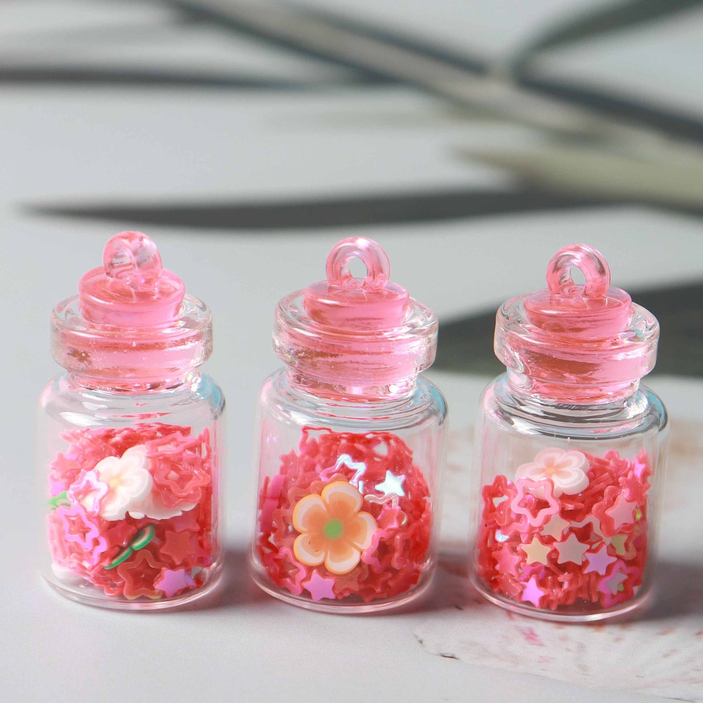 Glass Star Sequins Drift Bottle Car Decorations Jewelry Accessories