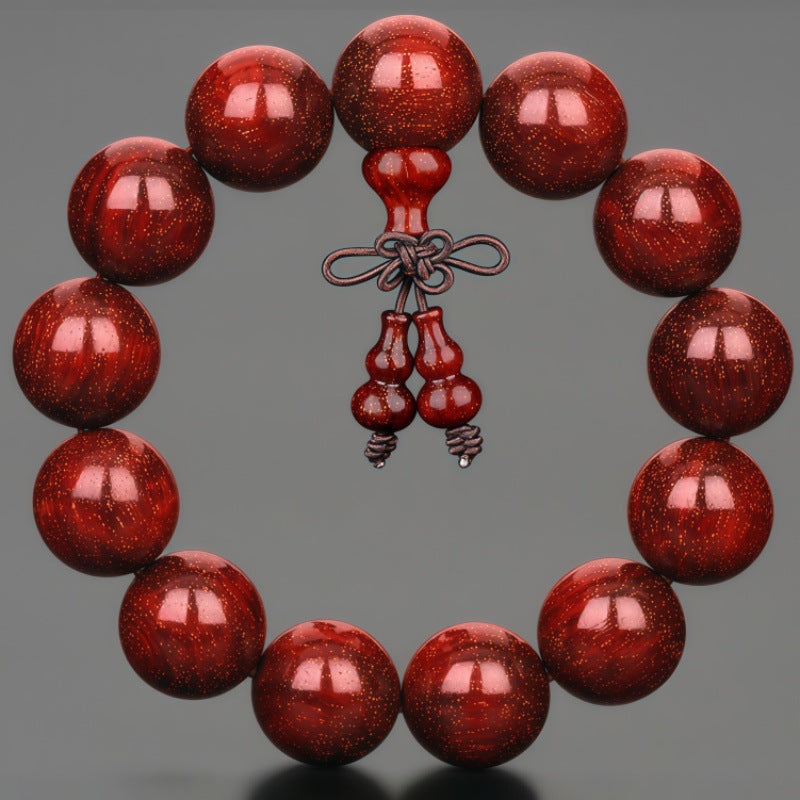 Women's & Men's Lobular Rosewood Old Materials Golden Spots Beads Bracelet