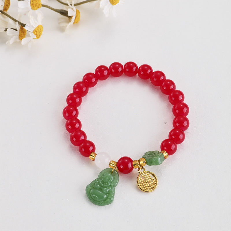 Peace Buckle Imitation Jade Lucky Fortune Bracelets