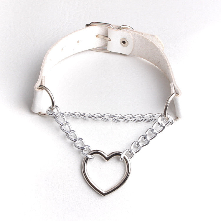 Peach Heart Chain Couple Street Shot Love Collar