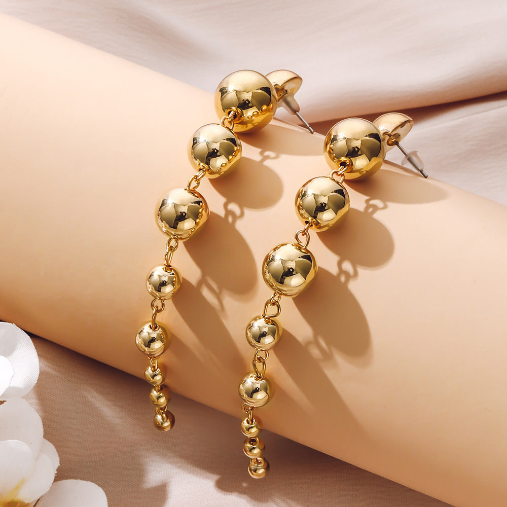 Fashion Personality Gold Long Temperament Wild Earrings